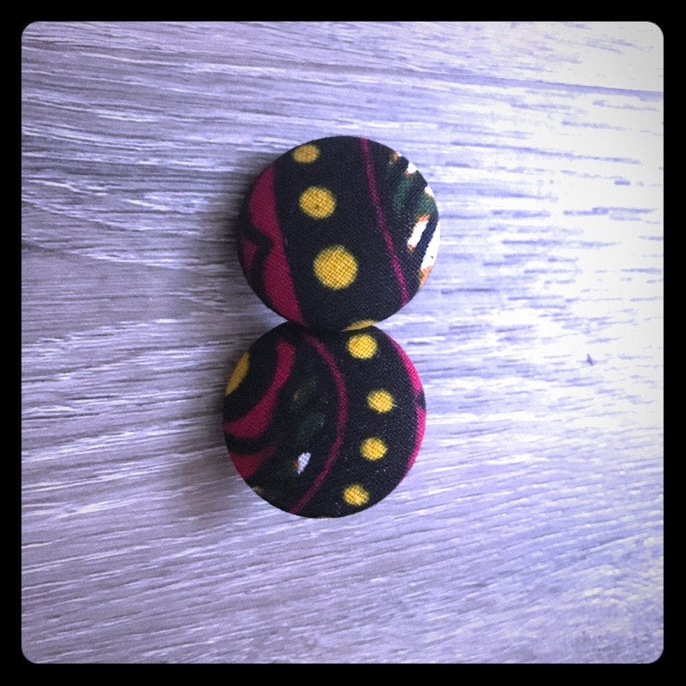 Fabric button Earrings